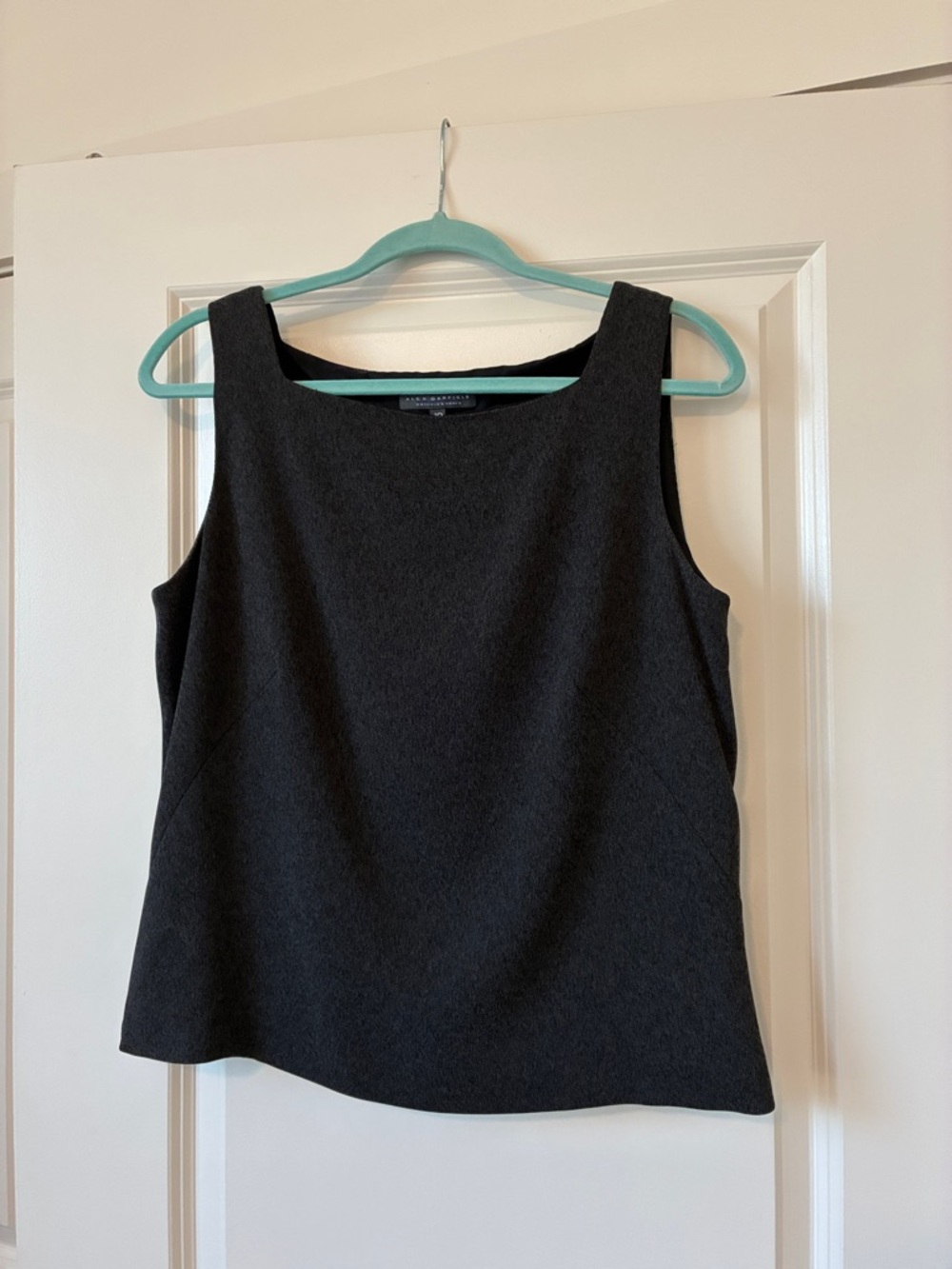 Sleeveless Charcoal Square-Neck Tank Top
